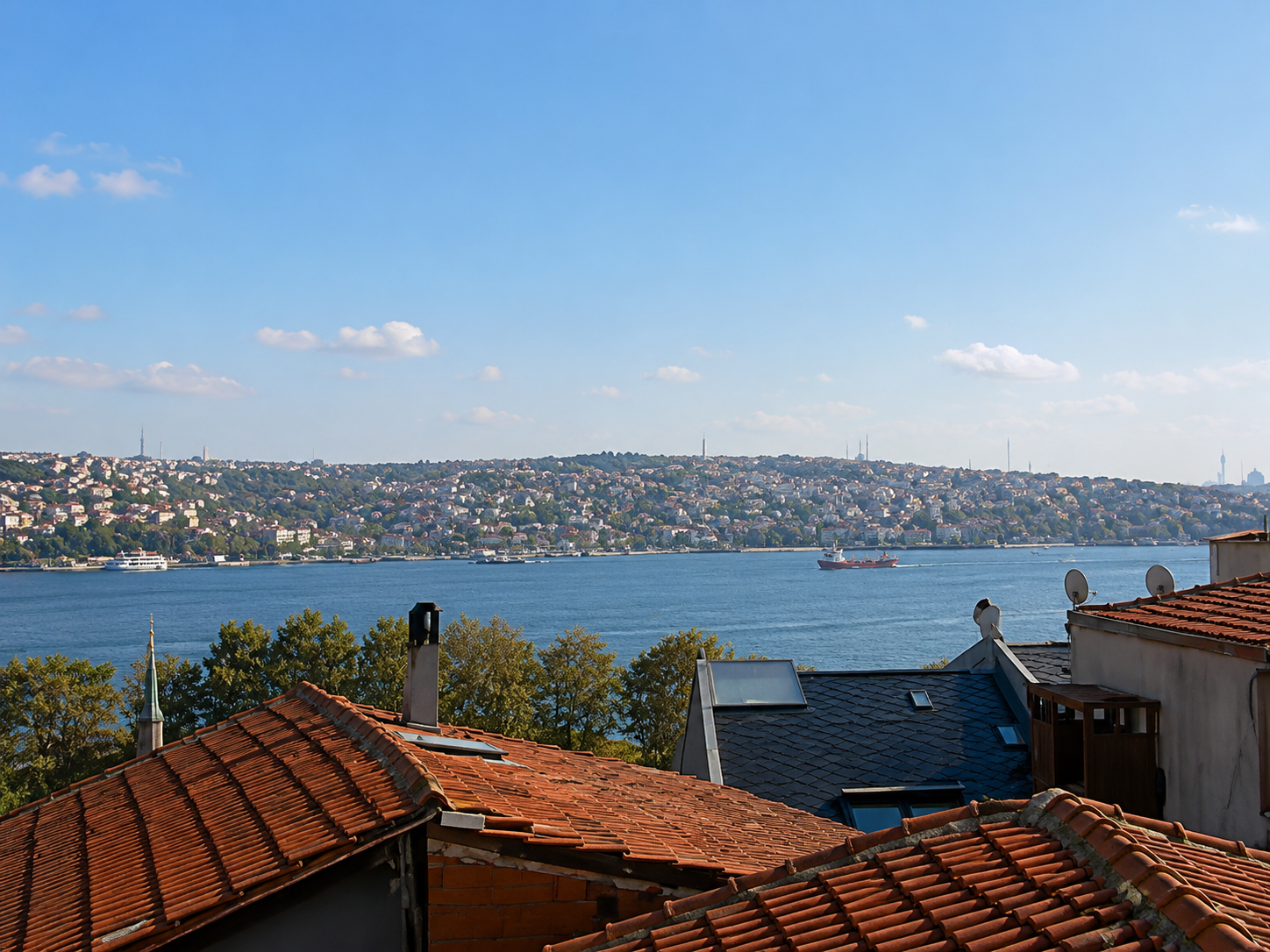 Renovated 2+1 apartment with sea view, Çırağan, Beşiktaş