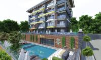 AL-1033-2, Mountain panorama real estate (3 rooms, 2 bathrooms) with balcony and pool in Alanya Kestel