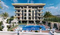 AL-1153-2, New building apartment (3 rooms, 1 bathroom) with terrace and pool in Alanya Oba