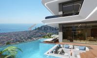 AL-1013-2, Mountain view villa (6 rooms, 4 bathrooms) with view on the Mediterranean Sea and balcony in Alanya Bektas