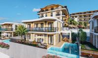 AL-1184-3, Mountain view real estate (9 rooms, 5 bathrooms) with Mediterranean Sea view and balcony in Alanya Kargicak