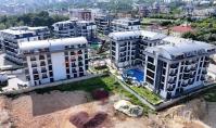 AL-1960, Balcony over the Pool and Mountains – Furnished 50 m² 1+1 in a Resort Complex with Cinema and Hamam, Oba