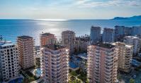 AL-2259, Sauna, Gym and Outdoor Pool in the Complex: Furnished 125 m² 2+1 on the 3rd Floor with Sea View, Mahmutlar